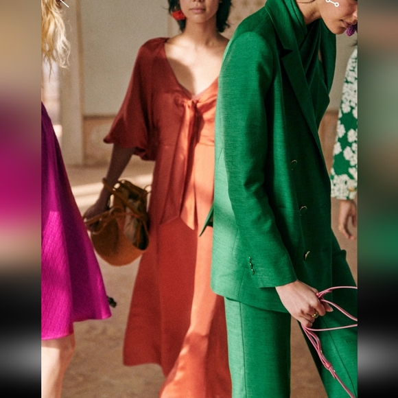 Sezane Alma Long Dress in Terracotta - Picture 2 of 6